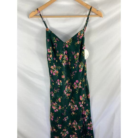 NWT Lost + Wander Sarah Floral Print Midi Slipdress Green Size Medium - Picture 6 of 9